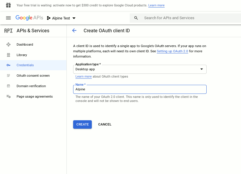 Input app information