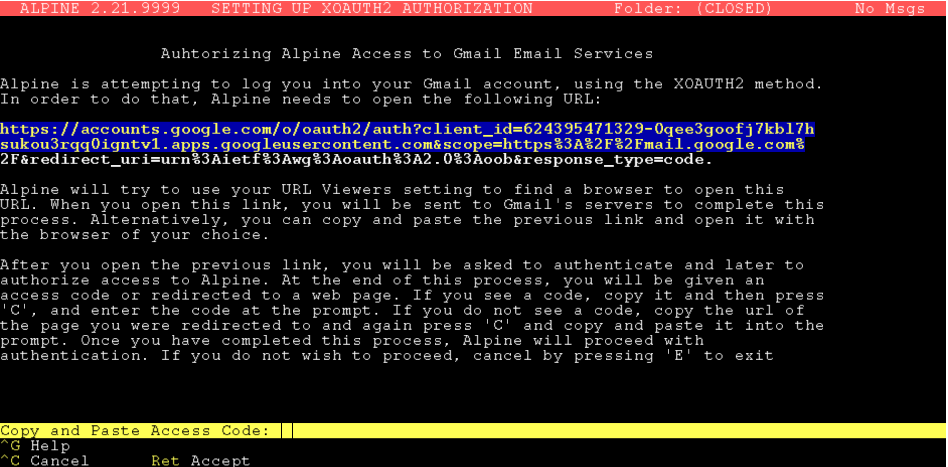 Entering Code into Alpine Prompt