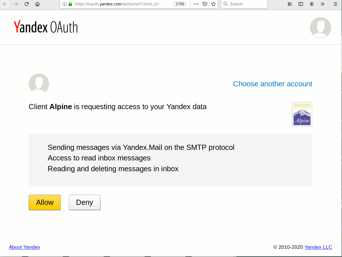 Warning from Yandex